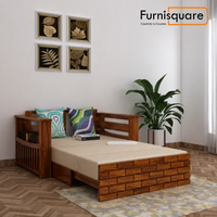 Solid Wood 2 Seater Sofa Cum Bed for Living Room Furniture