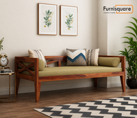 Solid Wood Divan with Mattress (Honey Finish)