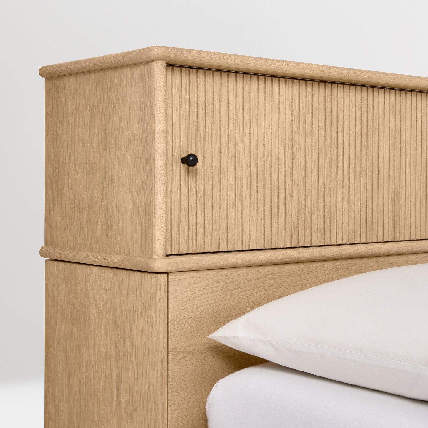 Wooden Queen Size Bed with Storage & Headboard