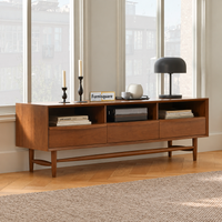 Solid Wood TV Cabinet with Drawer for Media Unit