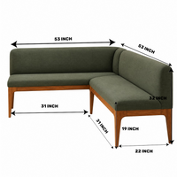 Solid Wood L-Shaped Upholstered Corner Bench