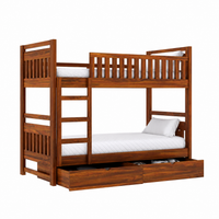Wooden Bunk Bed with Underbed Storage Drawers