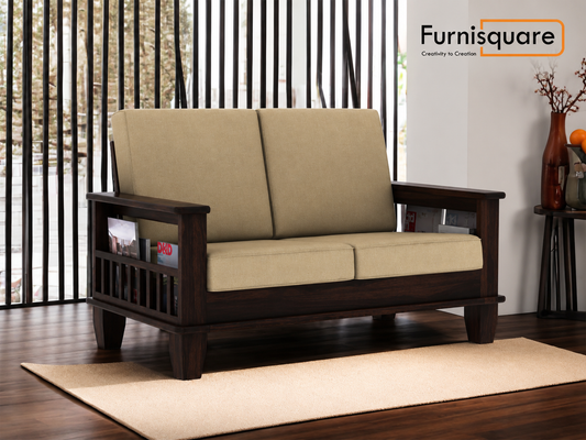 Solid Wood 2 Seater Sofa Set for Living Room