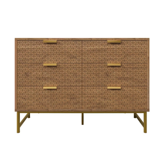 Wooden Chest of Drawer for Living Room in Natural Finish
