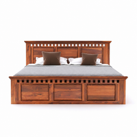 Solid Sheesham Wood King Size Bed with Storage Box