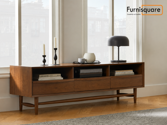 Wooden TV Cabinet with Drawer for Media Unit