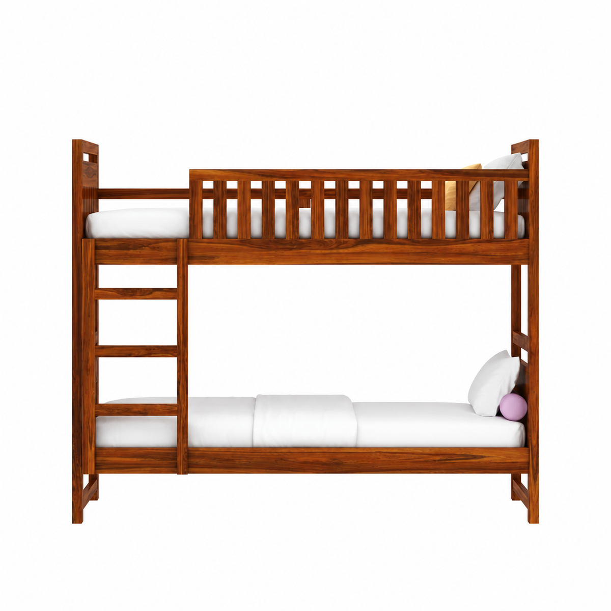 Solid Sheesham Wooden Bunk Bed with Ladder