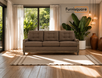 Solid Wood Upholstery 3-Seater Sofa Set for Living Room