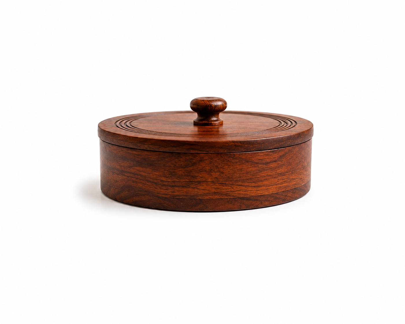 Sheesham Wood Hand Carved Spice Box with Spoon