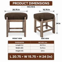 Solid Wood Upholstered Vanity Stool