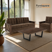 Solid Wood Sofa Set 3-Seater for Living Room