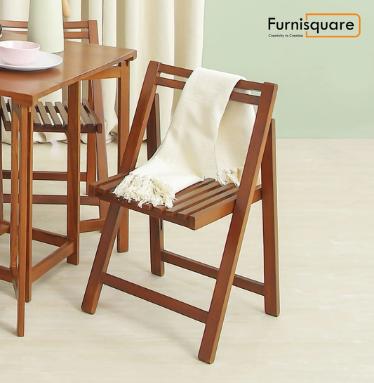 Solid Wood Folding Chair in Natural Finish