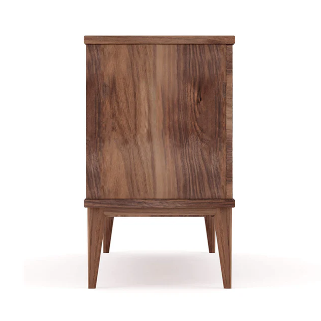 Solid Wood Sideboard with Integrated Pulls & Tapered Legs
