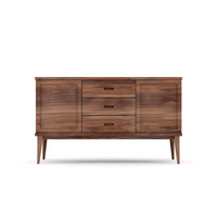 Solid Wood Sideboard with Integrated Pulls & Tapered Legs