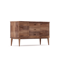 Solid Wood Sideboard with Integrated Pulls & Tapered Legs