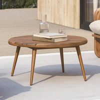 Wooden Round Coffee Table for Living Room