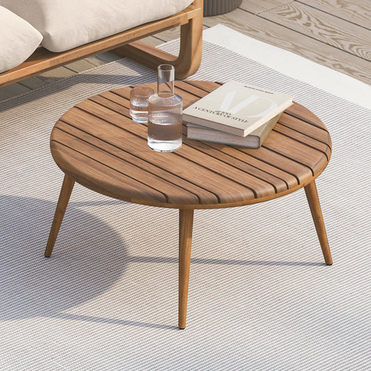 Wooden Round Coffee Table for Living Room