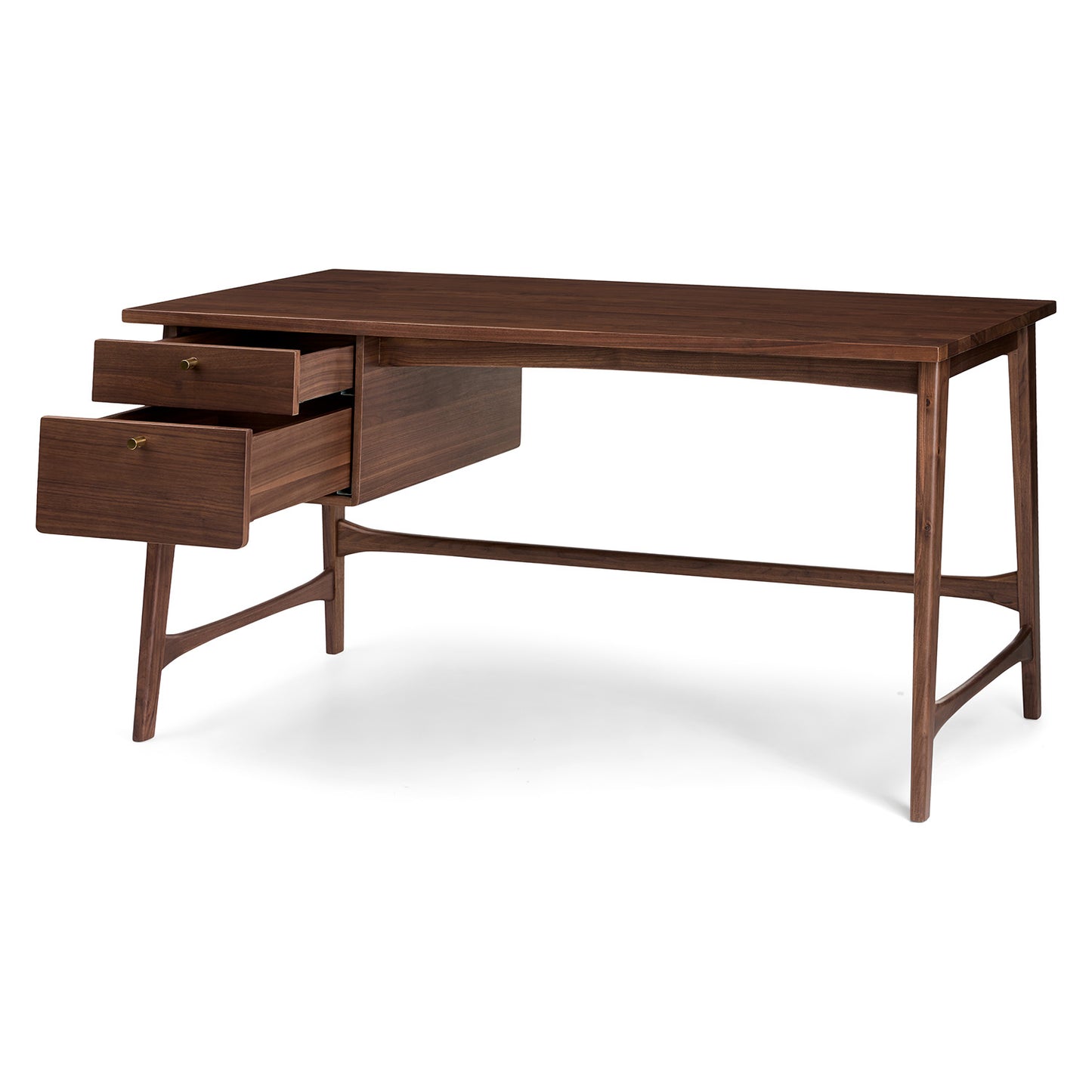Solid Wood Study Table with Drawers Study Room in Walnut Finish