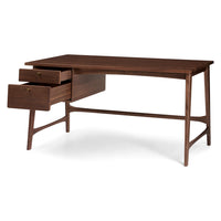 Solid Wood Study Table with Drawers Study Room in Walnut Finish
