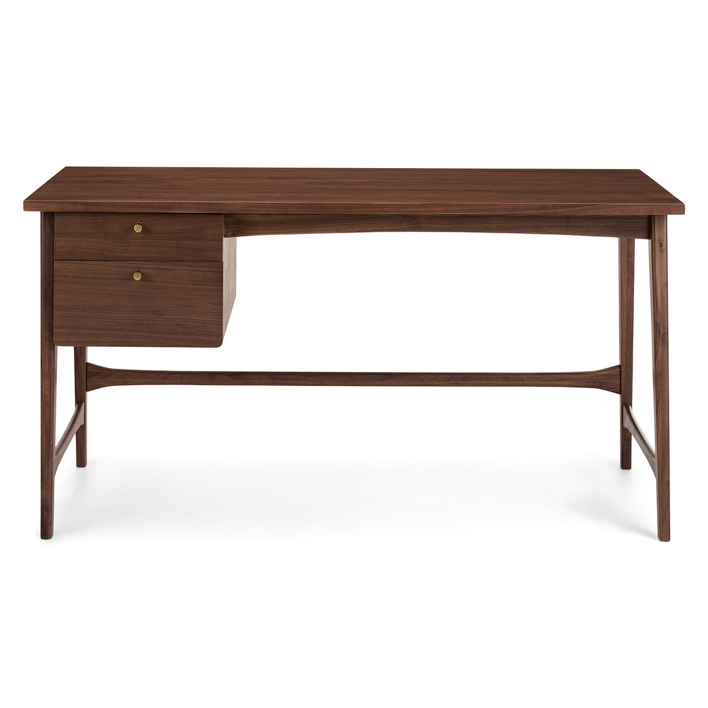 Solid Wood Study Table with Drawers Study Room in Walnut Finish