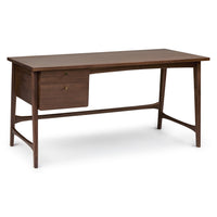 Solid Wood Study Table with Drawers Study Room in Walnut Finish