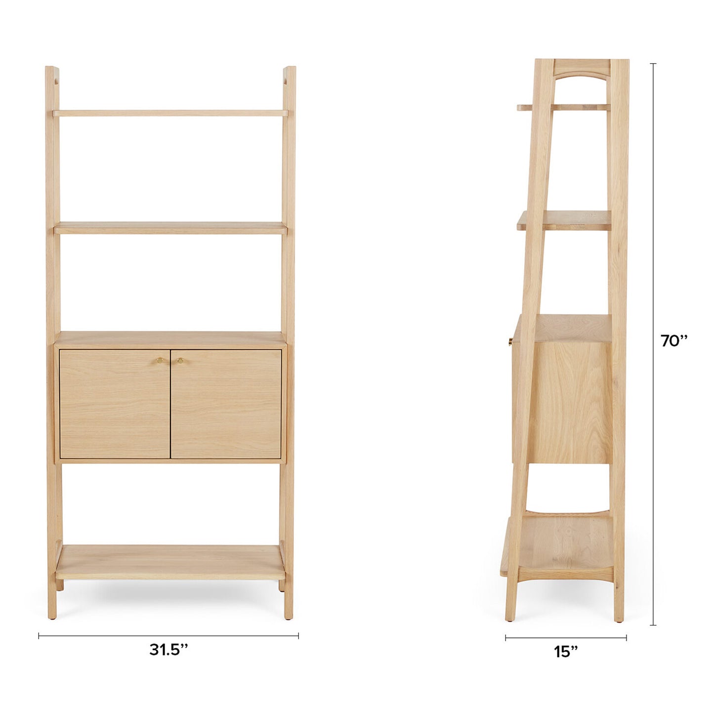 Wooden Ladder Bookshelf for Living Room
