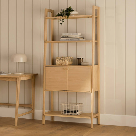 Wooden Ladder Bookshelf for Living Room