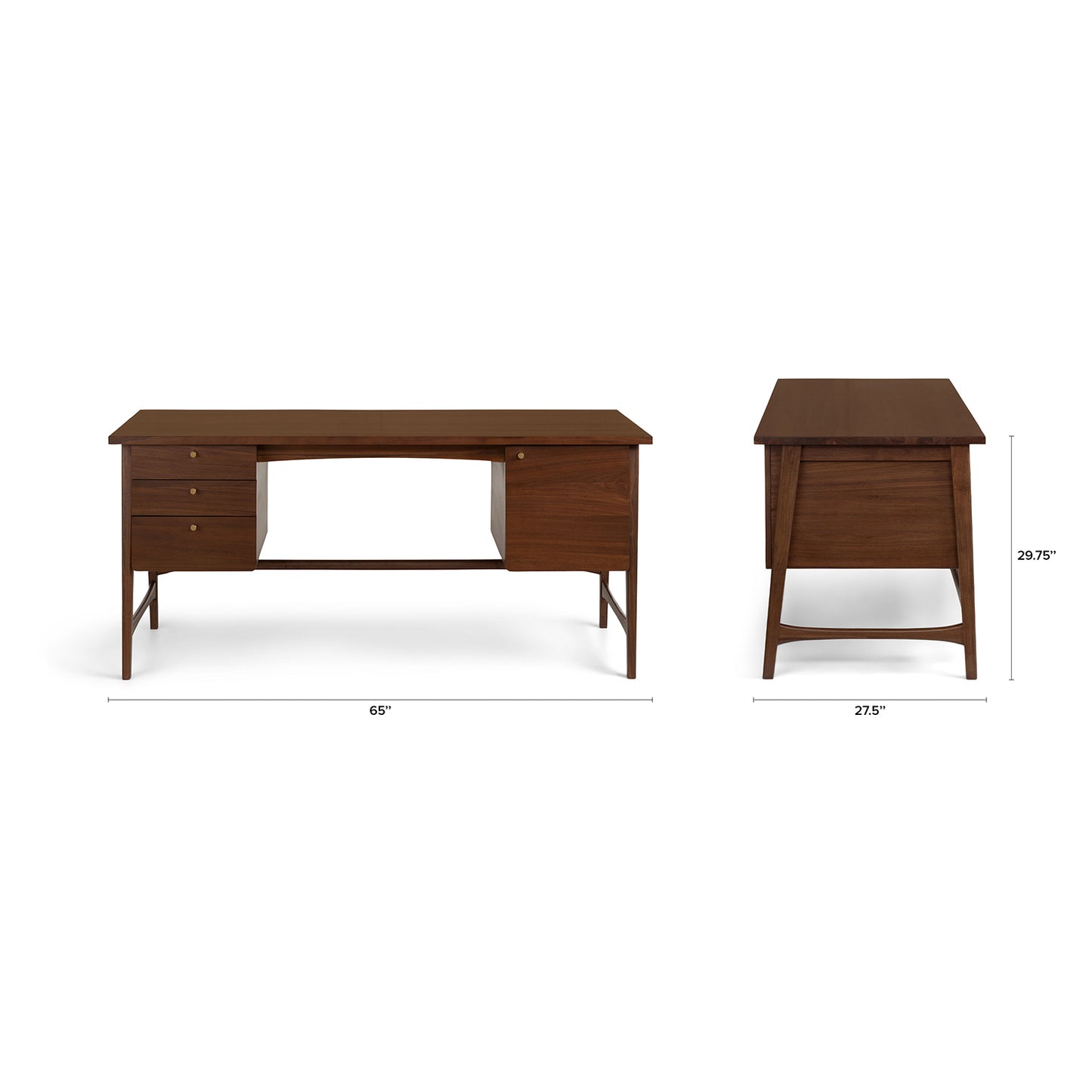 Wooden Writing Desk with Multiple Drawers