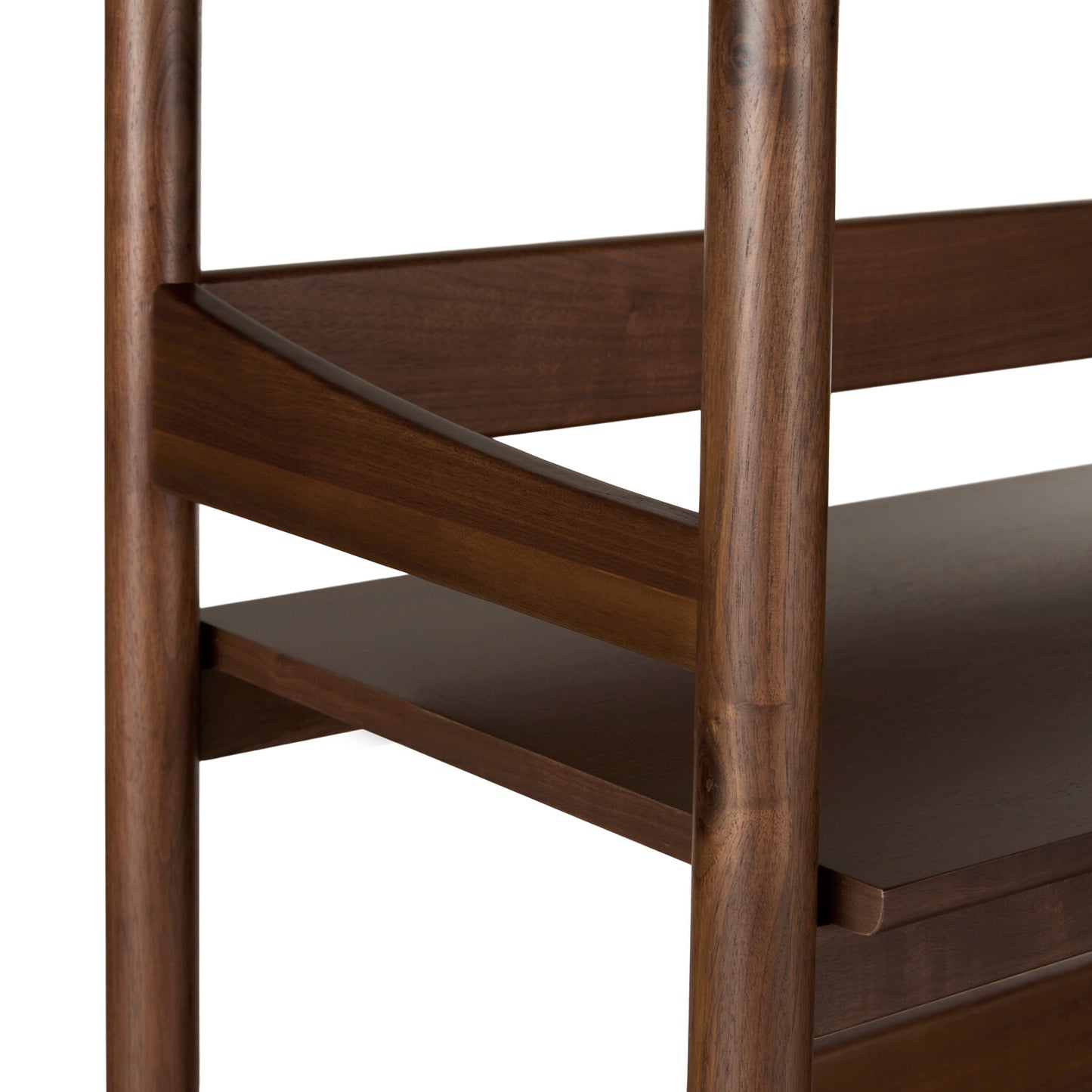 Wooden Bookshelf with Tapered Sides for Living Room