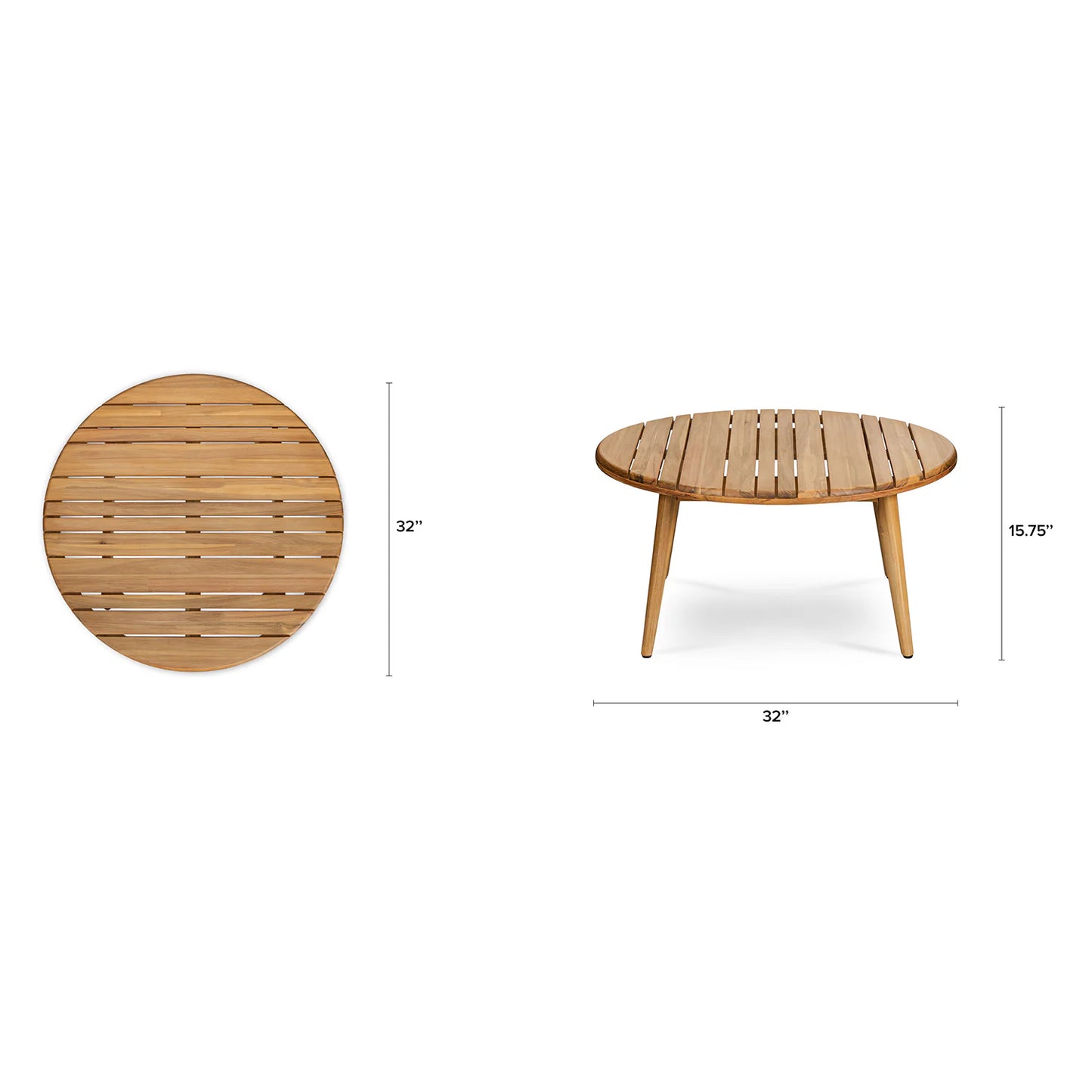 Wooden Round Coffee Table for Living Room