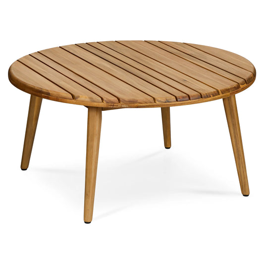 Wooden Round Coffee Table for Living Room