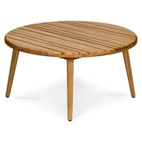 Wooden Round Coffee Table for Living Room