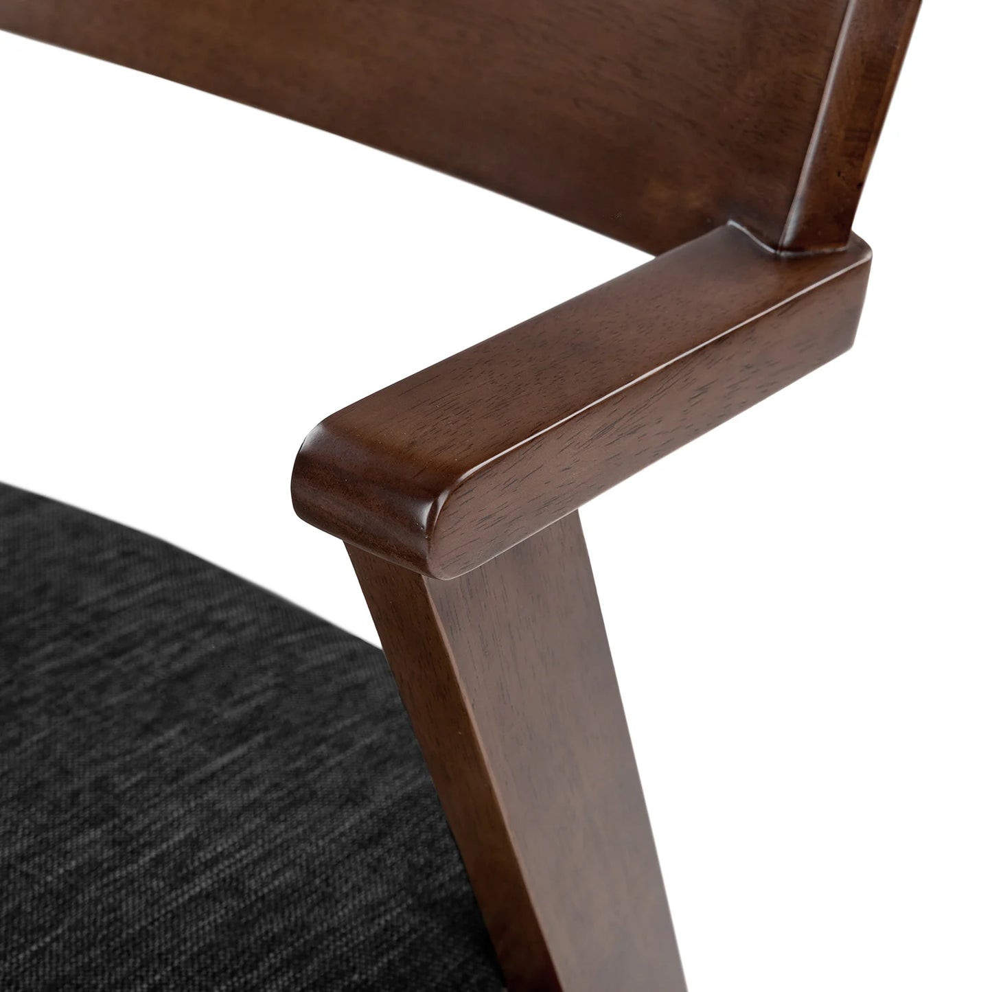 Wooden Dining Chair with Cushioned Seat in Walnut Finish