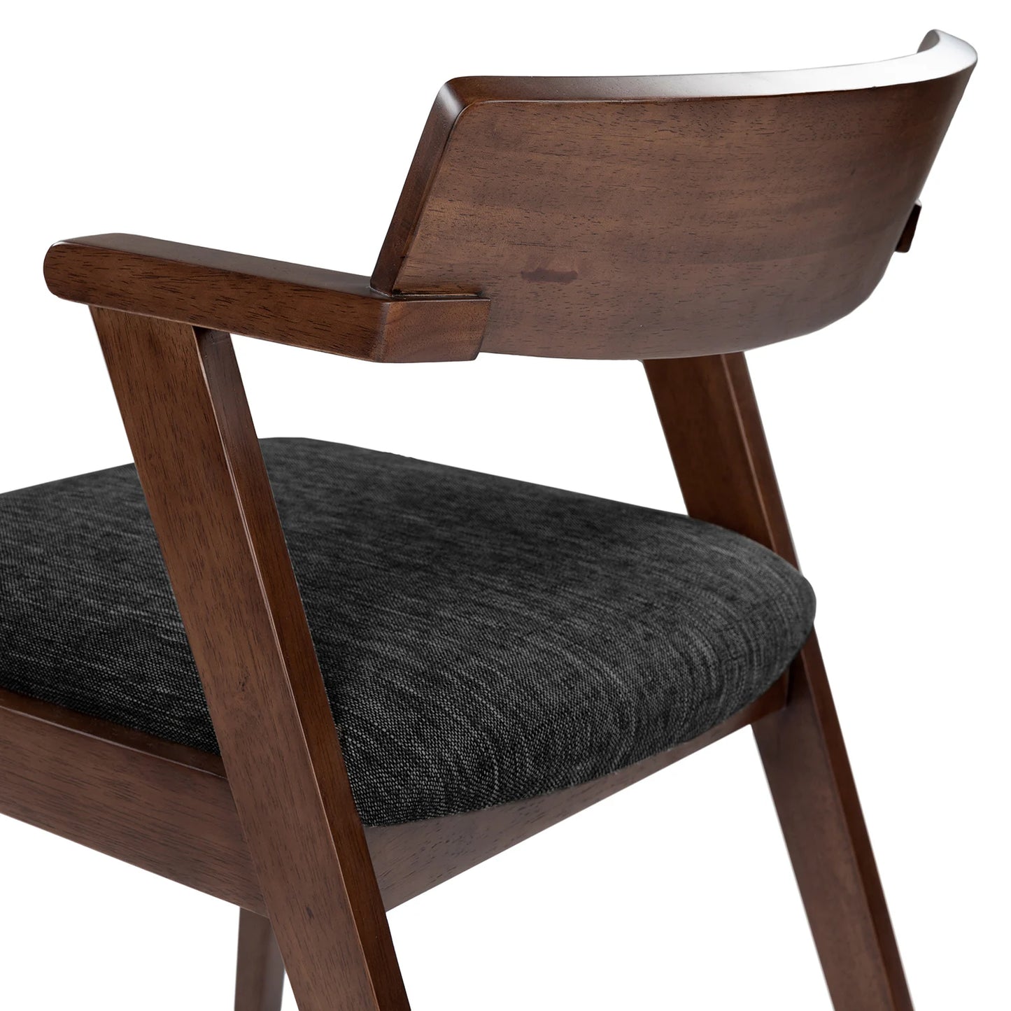 Wooden Dining Chair with Cushioned Seat in Walnut Finish