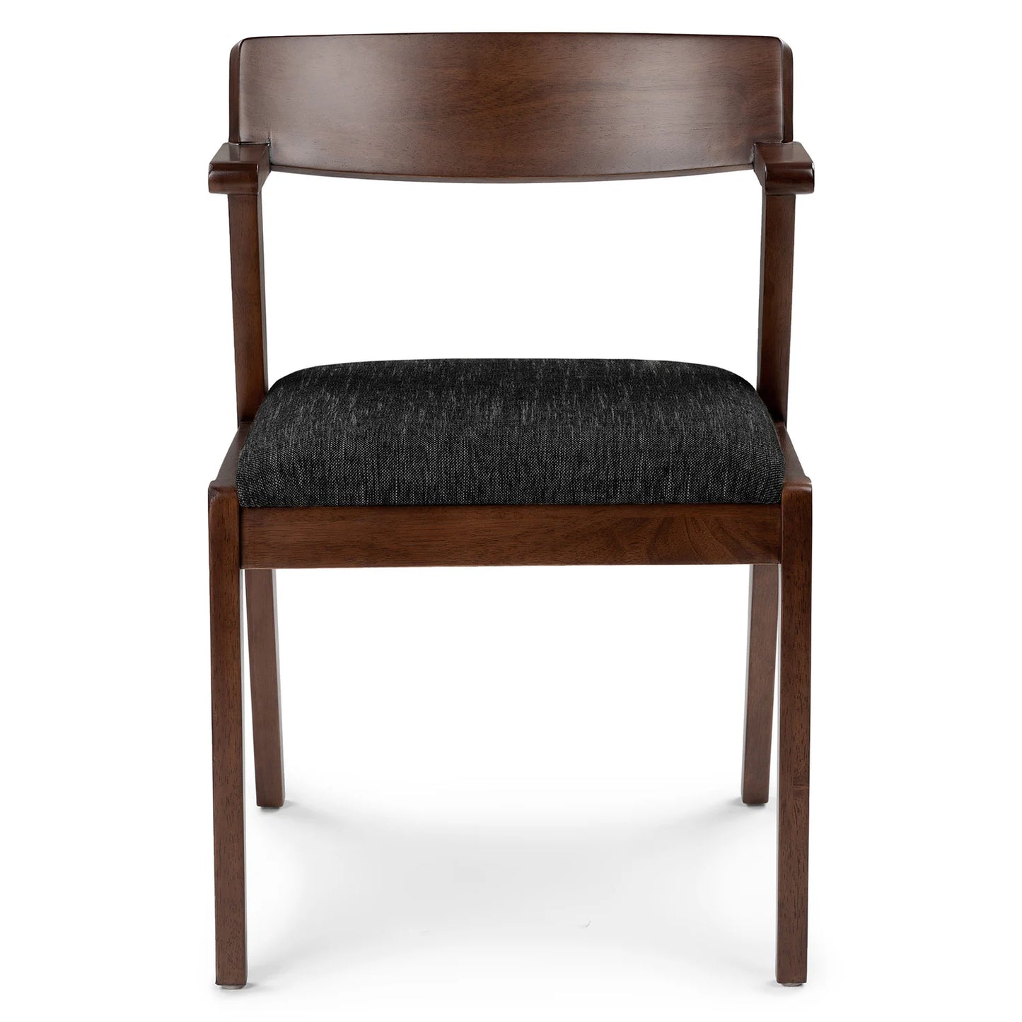 Wooden Dining Chair with Cushioned Seat in Walnut Finish