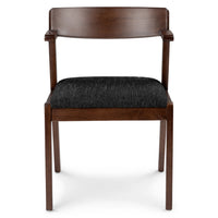 Wooden Dining Chair with Cushioned Seat in Walnut Finish