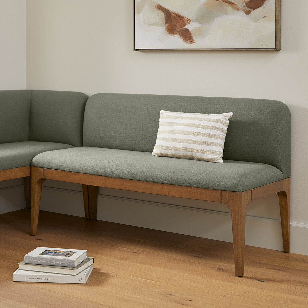 Solid Wood L-Shaped Upholstered Corner Bench