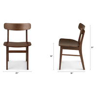 Wooden Dining Chair in for Dining Space in Walnut Finish