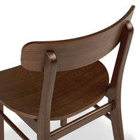 Wooden Dining Chair in for Dining Space in Walnut Finish