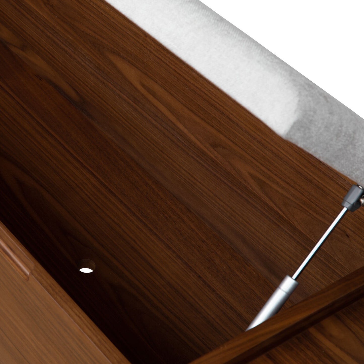 Wooden Storage Bench with Upholstered Seat