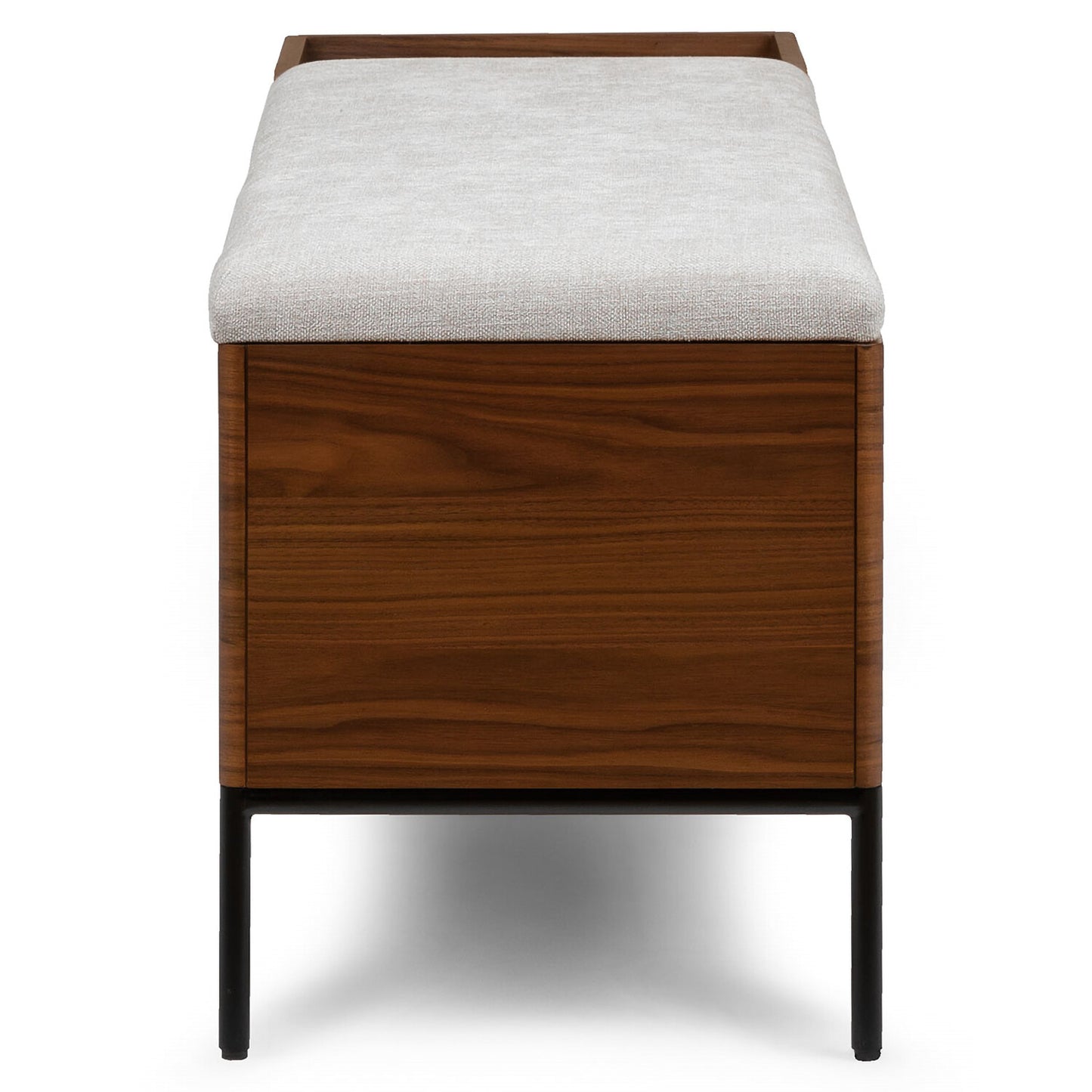 Wooden Storage Bench with Upholstered Seat