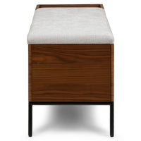 Wooden Storage Bench with Upholstered Seat