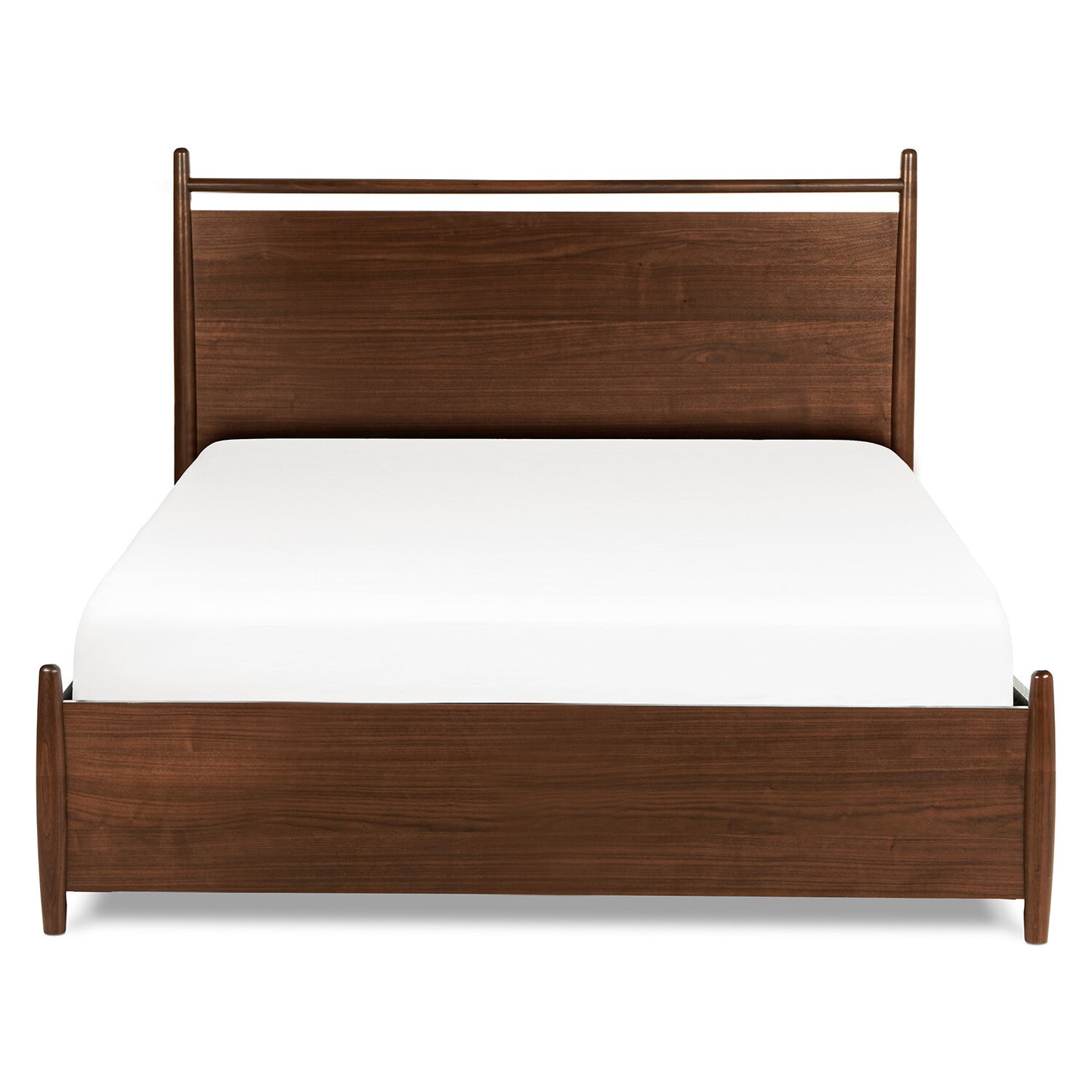 Solid Wood Queen Size Bed with Storage Drawers in Walnut Finish