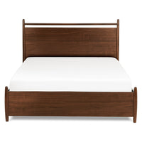 Solid Wood Queen Size Bed with Storage Drawers in Walnut Finish
