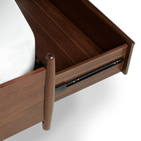 Solid Wood Queen Size Bed with Storage Drawers in Walnut Finish