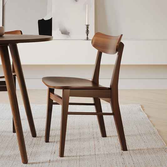 Wooden Dining Chair in for Dining Space in Walnut Finish