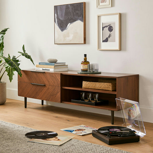 Wooden TV Cabinet with Drawer for Media Unit
