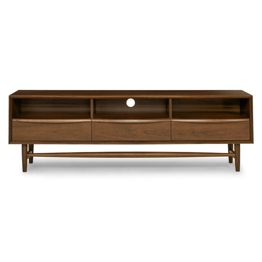 Solid Wood TV Cabinet with Drawer for Media Unit