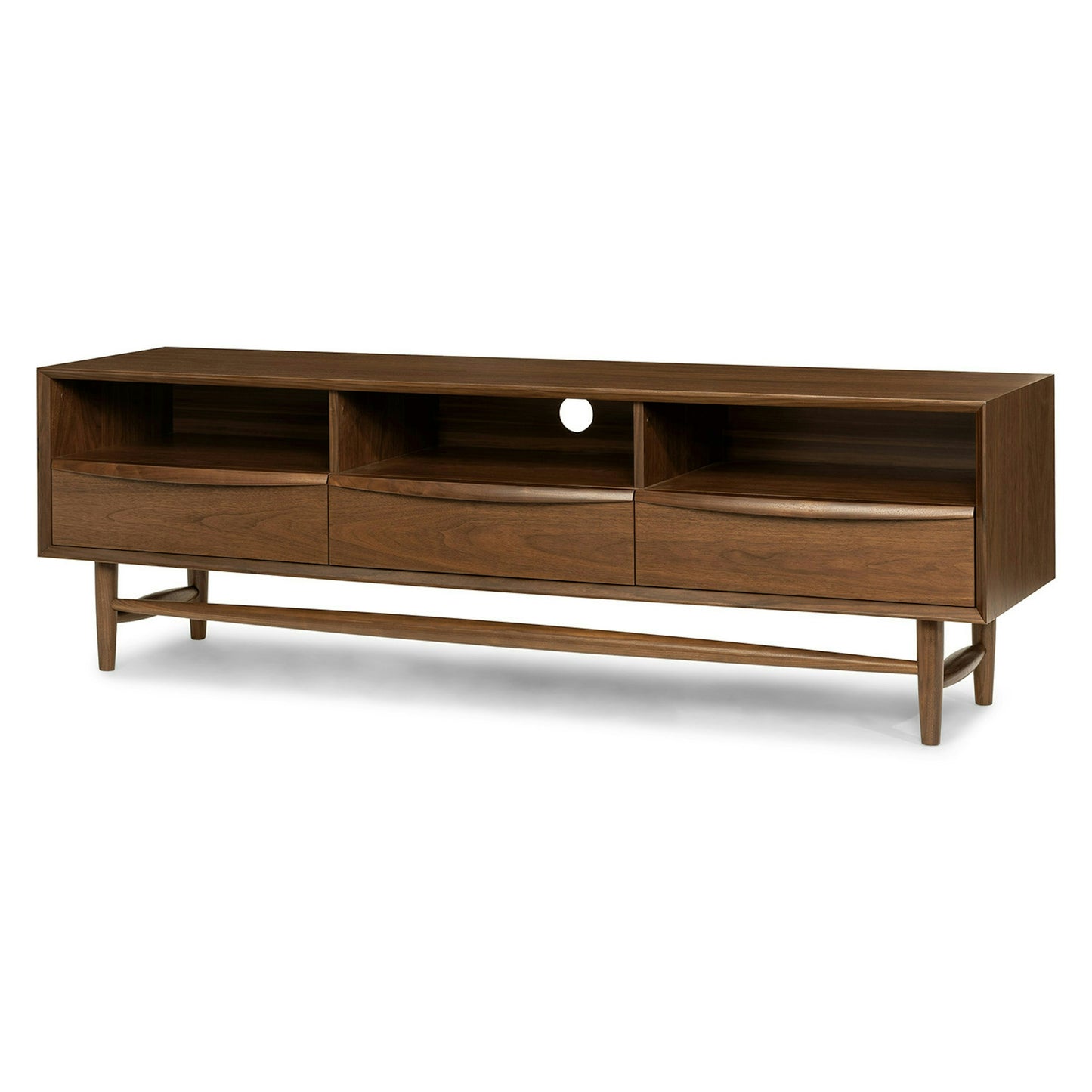 Solid Wood TV Cabinet with Drawer for Media Unit