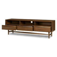 Solid Wood TV Cabinet with Drawer for Media Unit